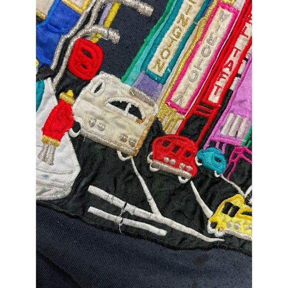 VINTAGE Bonnie & Boerer Time Square New York City Sweatshirt Women Medium 80s - Picture 5 of 13